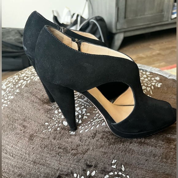 Prada peep toe suede sandal shoe - Picture 4 of 12